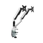 Polohovatelný držiak pre 2 monitory, 2-9KG, svorka a priechodka stola, 17&quot;-30&quot;, USB HUB + MS004D