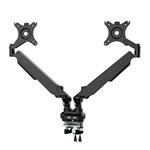 Polohovatelný držiak pre 2 monitory, 2-9KG, svorka a priechodka stola, 17&quot;-32&quot;, USB HUB, MS006D