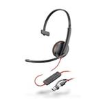 Poly náhlavní souprava Blackwire 3210, USB-C/A adaptér, mono 8X214AA
