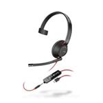 Poly náhlavní souprava Blackwire 5210, 3,5 mm jack + USB-C/A adaptér, mono 8X230AA