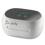 Poly Voyager Free 60+ UC M White Sand Earbuds +BT700 USB-A Adapter +Touchscreen Charge Case 7Y8G7AA