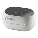 Poly Voyager Free 60+ UC White Sand Earbuds +BT700 USB-A Adapter +Touchscreen Charge Case 7Y8G5AA