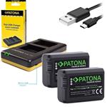 POUŽITÉ - PATONA nabíječka Foto Dual Quick Sony NP-FW50 + 2x baterie 1030mAh USB PT1964B-VYP
