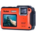 POUŽITÉ - Rollei Sportsline 64 Selfie/ 64 MPix/ 16x zoom/ 2,8" LCD+ 2"LCD/ 4K video/ Voděodolný 5m/ Oranžový 10074-VYP