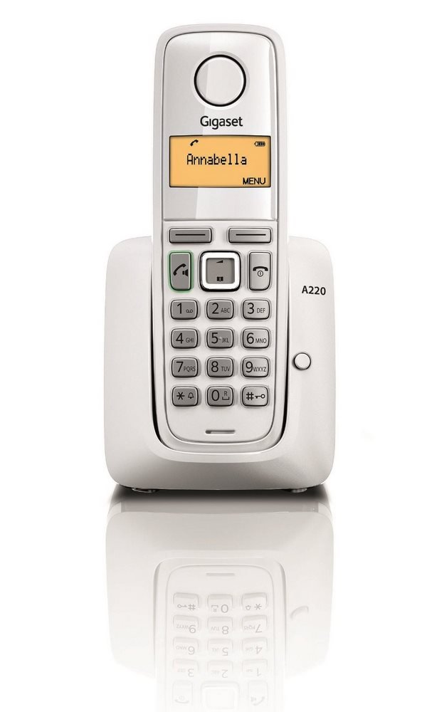 POUŽITÉ - SIEMENS GIGASET A220 - DECT/GAP bezdrátový telefon, barva bílá VOIP0074V