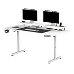 Pracovný stôl, elektricky nastaviteľná výška, 160X70 cm, 72-117 cm, HIGHLANDER XXL WHITE, biely, UL UDESK-HGXL-WT