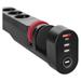 Predlžovací kábel 1,5 m/3 zásuvky/vypínač/stolný držiak/USB/čierny/PVC/1,5 mm2 8592920133996