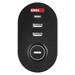 Predlžovací kábel 1,5 m/3 zásuvky/vypínač/stolný držiak/USB/čierny/PVC/1,5 mm2 8592920133996