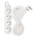 Predlžovací kábel 10 m / 4 zásuvky / biely / PVC / 1,5 mm2 8592920111765