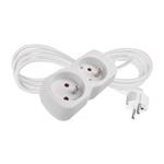Predlžovací kábel 2 m / 2 zásuvka / biely / PVC / 1 mm2 8592920140307