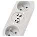 Predlžovací kábel 2 m / 2 zásuvky+2×USB A+1×USB C / biely / PVC / 1 mm2 8592920129562