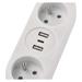 Predlžovací kábel 2 m / 2 zásuvky+2×USB A+1×USB C / biely / PVC / 1 mm2 8592920129562