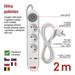 Predlžovací kábel 2 m / 3 zásuvky / s vypínačom / biely / 1×USB-A + 1×USB-C / 1,5 mm2 8592920132746