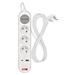Predlžovací kábel 2 m / 3 zásuvky / s vypínačom / biely / 1×USB-A + 1×USB-C / 1,5 mm2 8592920144930