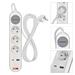 Predlžovací kábel 2 m / 3 zásuvky / s vypínačom / biely / 1×USB-A + 1×USB-C / 1,5 mm2 8592920144930