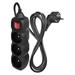 Predlžovací kábel 2 m / 3 zásuvky / s vypínačom / čierny / PVC / 1 mm2 8592920116470