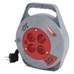 Predlžovací kábel na bubne 10 m / 4 zásuvky / červený / PVC / 230 V / 1 mm2 8592920134870