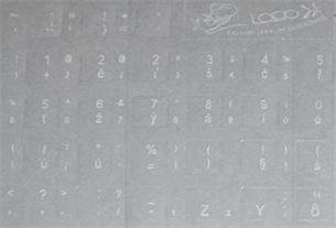 Prelepky LOGO na klávesnice, biele, česko-slovenské, vhodné pre notebook, cena za 1 ks