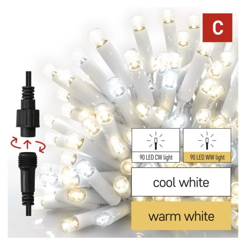 Premium LED spojovacia reťaz blikajúca biela – cencúle, 3 m, vonkajšia,teplá/studená biela 8592920159897