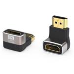 PremiumCord 8K Adaptér spojka HDMI A - HDMI A, F/M, zahnutá do pravého úhlu 90° kphdma-39