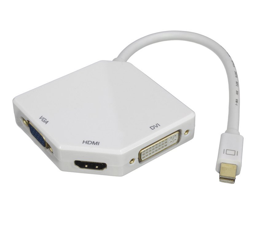 PremiumCord adaptér Mini DisplayPort - HDMI + DVI + VGA 1080p (4K over HDMI) kportadm07