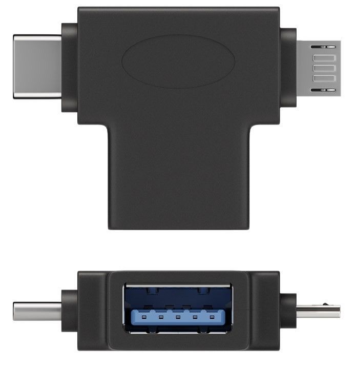 PremiumCord Adaptér USB-A na USB-C + micro USB-B kur31-12
