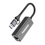 PremiumCord Adaptér USB-C a USB-A na Gigabit 10/100/1000Mbps 15cm ku31ether07