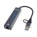 PremiumCord Adaptér USB-C a USB-A na Gigabit 10/100/1000Mbps + 3x USB 3.2 konektor ku31ether06