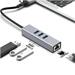 PremiumCord Adaptér USB-C a USB-A na Gigabit 10/100/1000Mbps + 3x USB 3.2 konektor ku31ether06