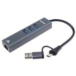 PremiumCord Adaptér USB-C a USB-A na Gigabit 10/100/1000Mbps + 3x USB 3.2 konektor ku31ether06