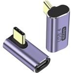 PremiumCord Adaptér USB-C na USB-C, USB 4.0, zahnutý 90°