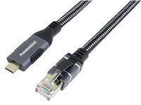 PremiumCord Ethernetový kabel USB-C na LAN RJ45 10/100/1000, 3m ku31net3