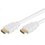 PremiumCord HDMI High Speed + Ethernet kabel, biely, zlacené konektory, 3m KPHDME3 kphdme3w