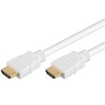 PremiumCord HDMI High Speed + Ethernet kabel, white zlacené konektory, 1m kphdme1w