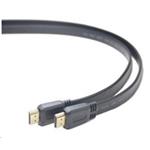 PremiumCord HDMI High Speed + Ethernet plochý kabel, zlacené konektory, 1m