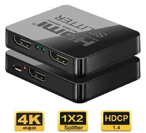 PremiumCord HDMI splitter 1-2 porty, s napájením z USB, 4K, FULL HD, 3D khsplit2c