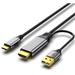 PremiumCord HDMI2.0 na USB-C kabel pro monitory s USB-C konektorem, 4K@60Hz,1080p Aluminium 2m ku31hdmi25