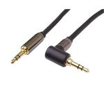 PremiumCord HQ stíněný kabel stereo Jack 3.5mm - Jack 3.5mm zahnutý 90° 3m kjqmm3-90