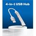 PremiumCord Hub USB3.2 A na USB3.2 A + 3x USB2.0 A, SuperSpeed 5Gbps, hliníkové púzdro ku3hub4a