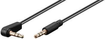PremiumCord Kabel Jack 3,5 mm - 3,5 mm konektor 90° M/M/ 1m/ černý