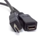 PremiumCord Kabel prodlužovací micro USB 2.0 M-F, černý 2m