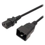 PremiumCord Kabel síťový propojovací 230V 10A 1m, konektory IEC 320 C13 - IEC 320 C20 kpsb1