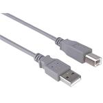 PremiumCord Kabel USB 2.0, A-B, 5m, barva šedá