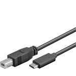 PremiumCord Kabel USB 3.1 konektor C/male - USB 2.0 konektor B/male, 22 cm ku31cd02bk