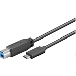 PremiumCord Kabel USB 3.2 konektor C/male - USB 3.0 konektor B/male, 1m ku31ce1bk