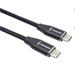 PremiumCord Kábel USB-C M/M, 5A, 240W 480Mbps cierny bavlnený oplet, 0,5m ku31cv05