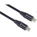 PremiumCord Kábel USB-C M/M, 5A, 240W 480Mbps cierny bavlnený oplet, 0,5m ku31cv05