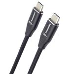 PremiumCord Kábel USB-C M/M, 5A, 240W 480Mbps cierny bavlnený oplet, 1,5m ku31cv15