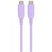 PREMIUMCORD Kabel USB-C na USB-C, 60W, 480Mbps, silikonový, fialový, 1,5m