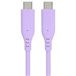 PREMIUMCORD Kabel USB-C na USB-C, 60W, 480Mbps, silikonový, fialový, 1,5m